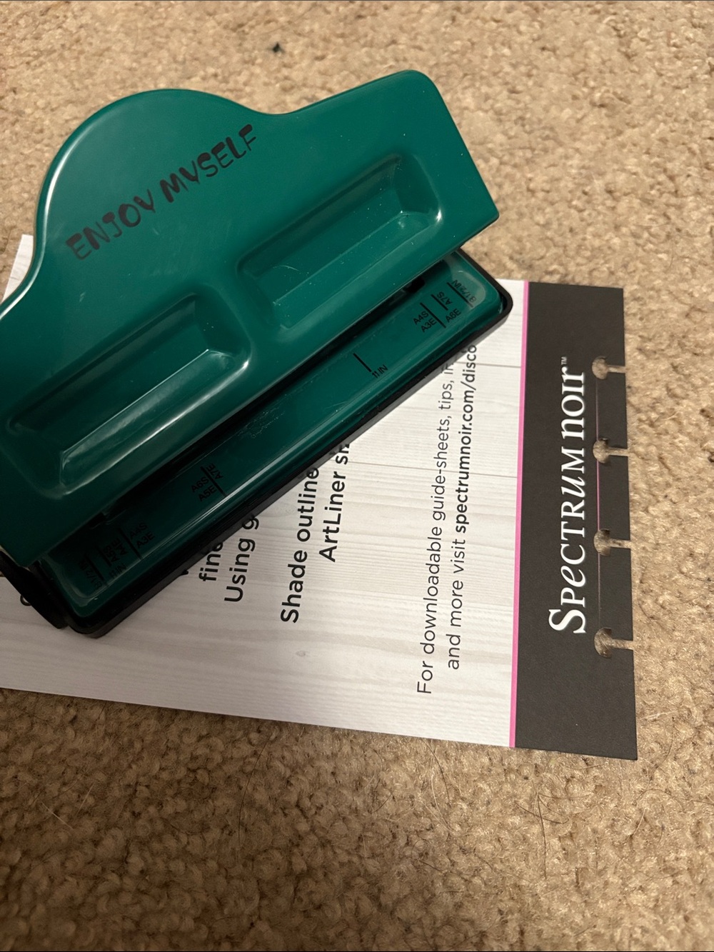 Teal 'Enjoy Myself' Hole Punch
